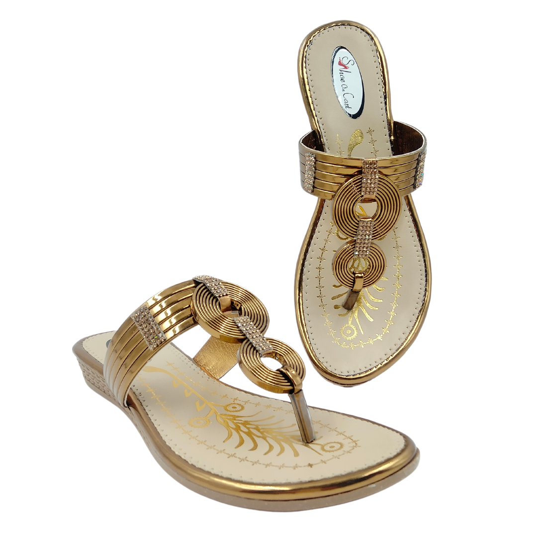 Golden Stylish Thong Slippers Golden Stylish Thong Slippers