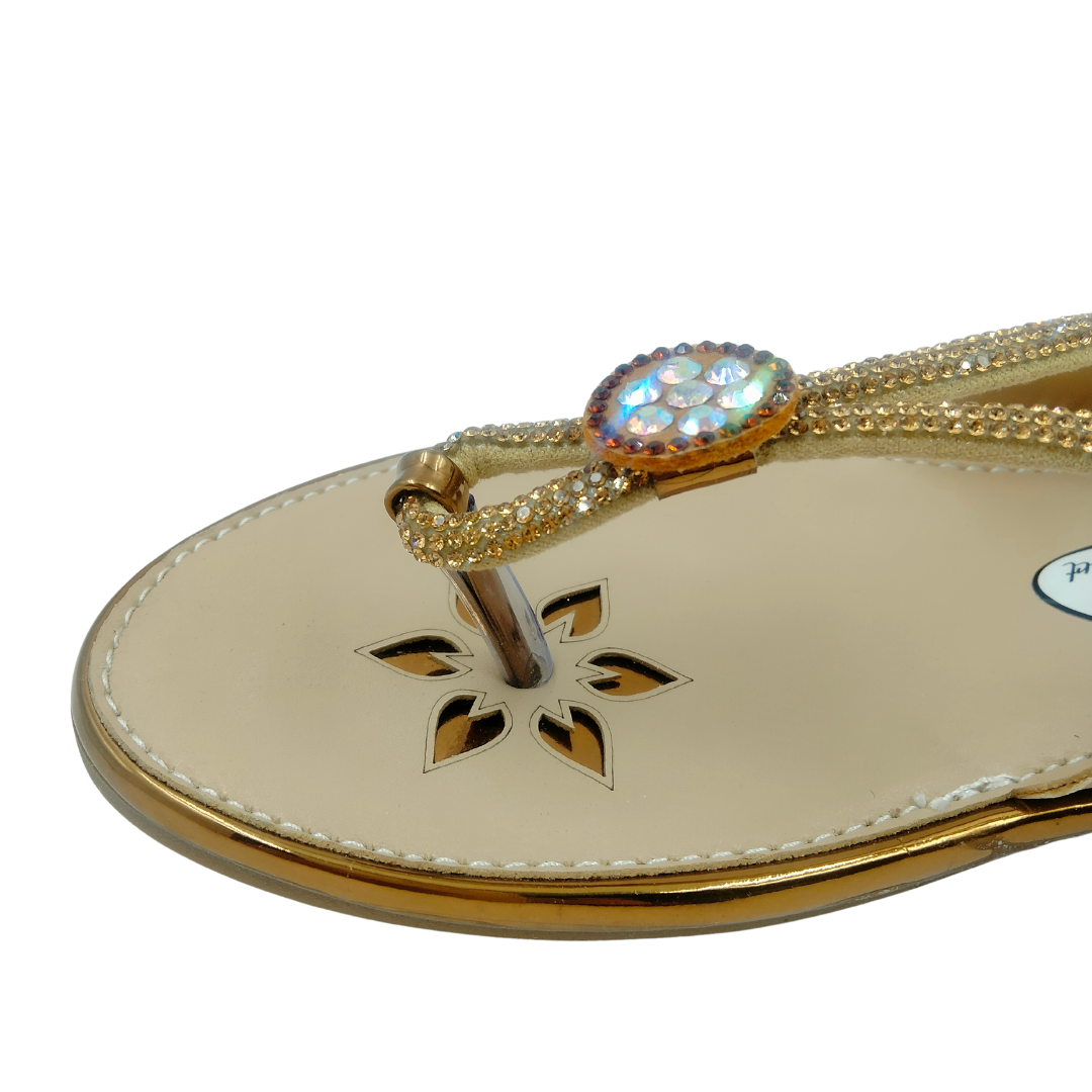 Golden Fancy Strap Slippers Golden Fancy Strap Slippers