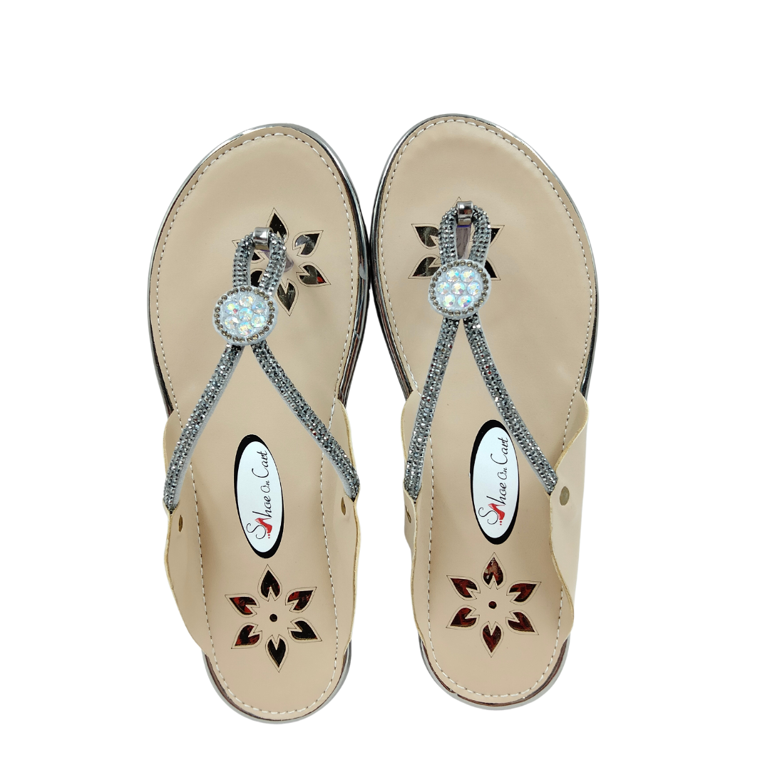 Shoe On Cart Grey Fancy Strap Slippers Shoe On Cart Grey Fancy Strap Slippers