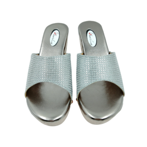 Silver Embellished Platform Heel