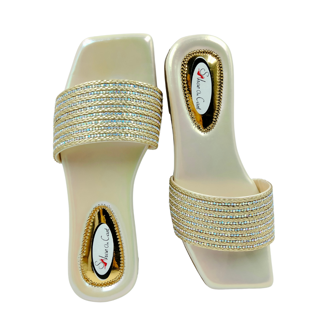 Cream Embellished Slip On Flats Cream Embellished Slip On Flats