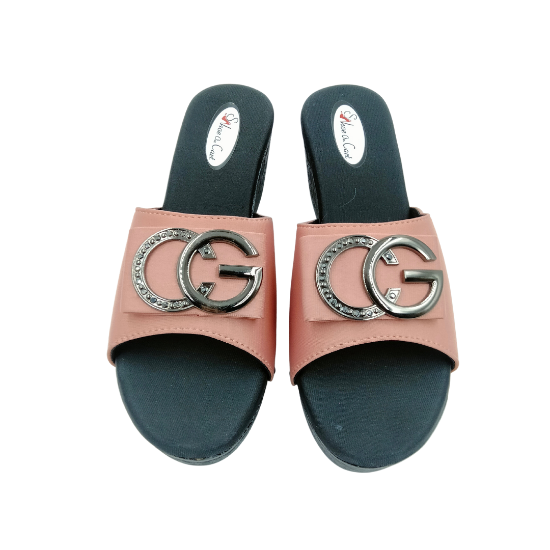 Pink Platform Heel Slip On Flats Pink Platform Heel Slip On Flats